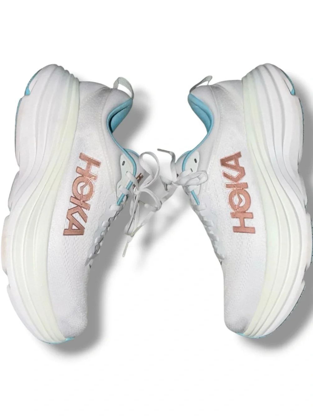 HOKA ONE ONE Bondi 8 Running Shoes - Women’s 10.5 Medium - Frost/Rose Gold - Picture 4 of 11